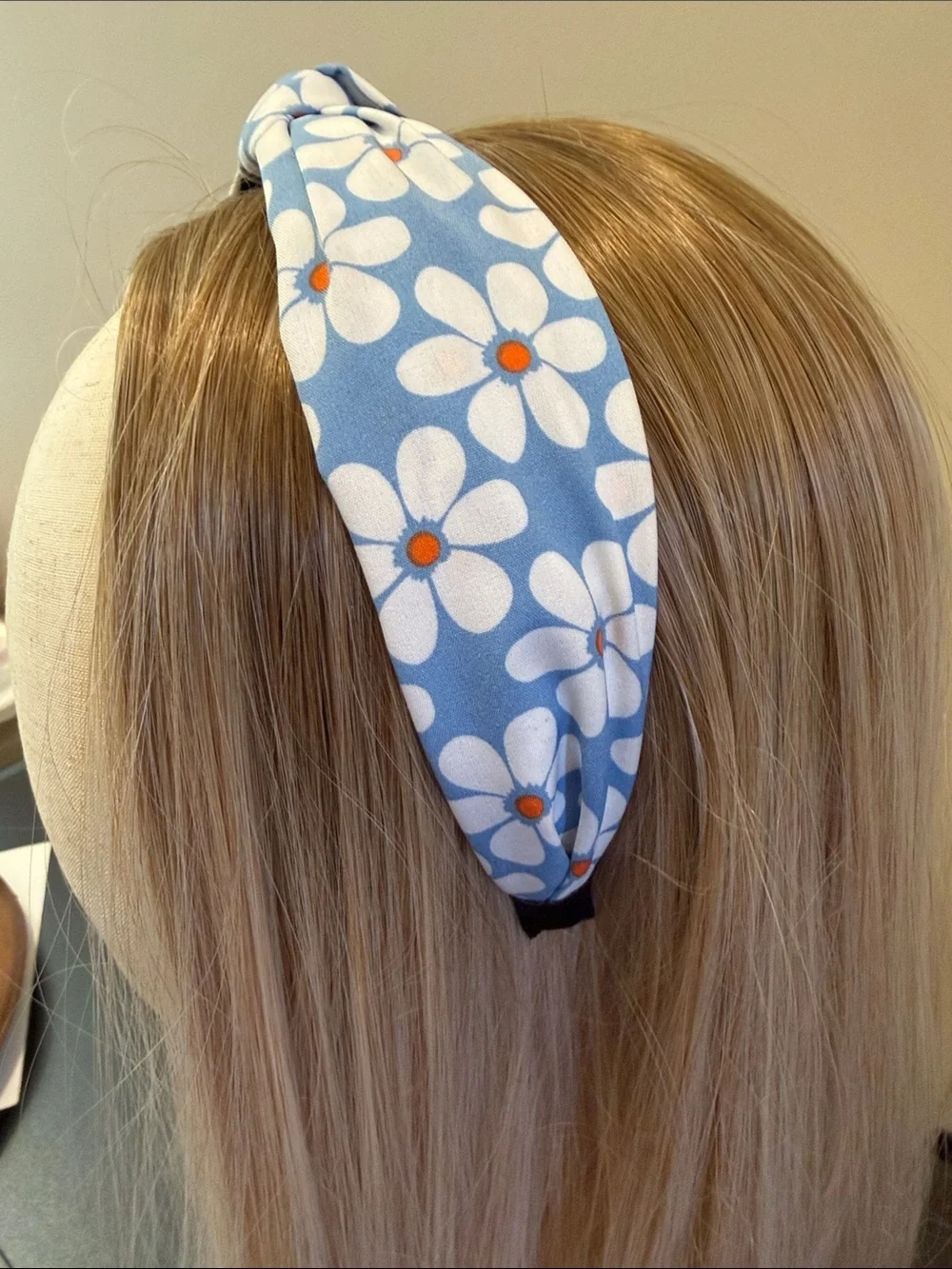 Girls' Light Blue Daisy Knot Headband